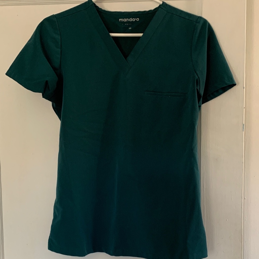 Mandala Caribbean Blue Scrub Top